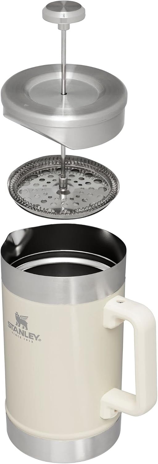 image:imageSTANLEY Classic StayHot French Press Coffee Maker 48 oz 5 Minute Brew 4 Hours Hot Mesh Filter for Coffee Grounds Insulated Stainless Steel French Press BPAFree Black 20Cream Gloss
