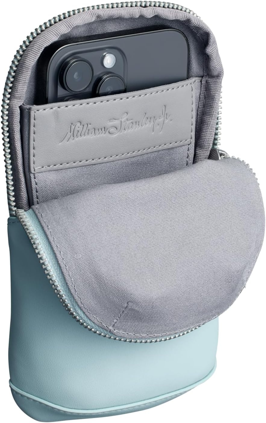 image:imageSTANLEY Cross Bottle Essentials Case Max Phone Wallet Keys Holder for Water Bottle Faux Leather Accessory PouchSeafoam