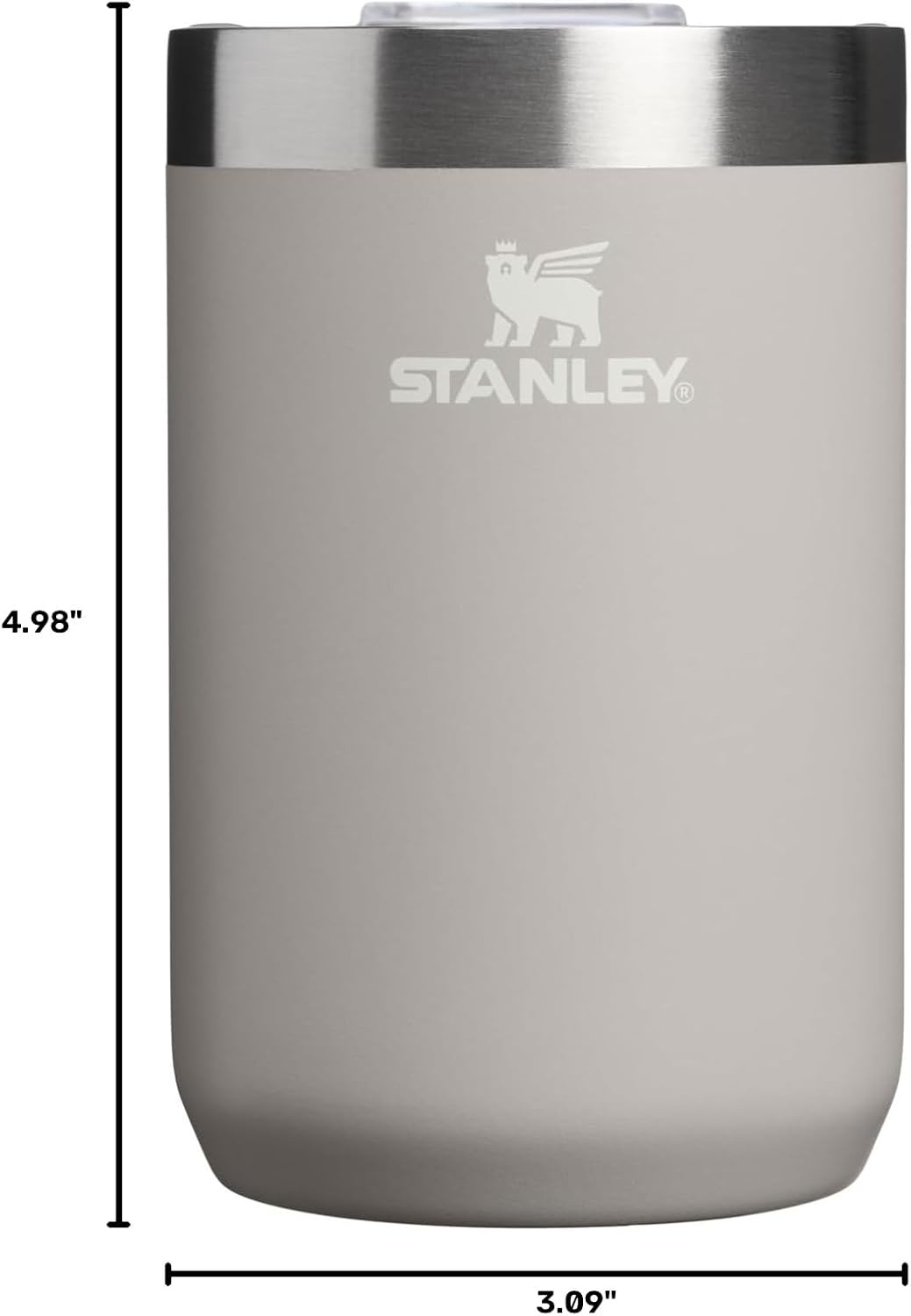 image:imageSTANLEY Everyday Camp Cup 12 oz Drink Through Lid Cup for Coffee Tea and Drinks Insulated Stainless Steel BPAFree Hammertone GreenAsh