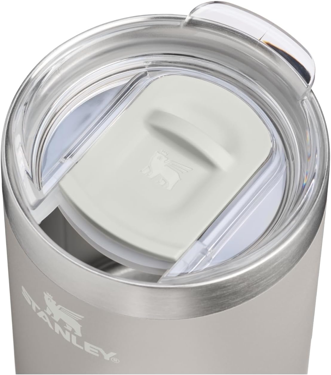 image:imageSTANLEY Everyday Camp Cup 12 oz Drink Through Lid Cup for Coffee Tea and Drinks Insulated Stainless Steel BPAFree Hammertone GreenAsh