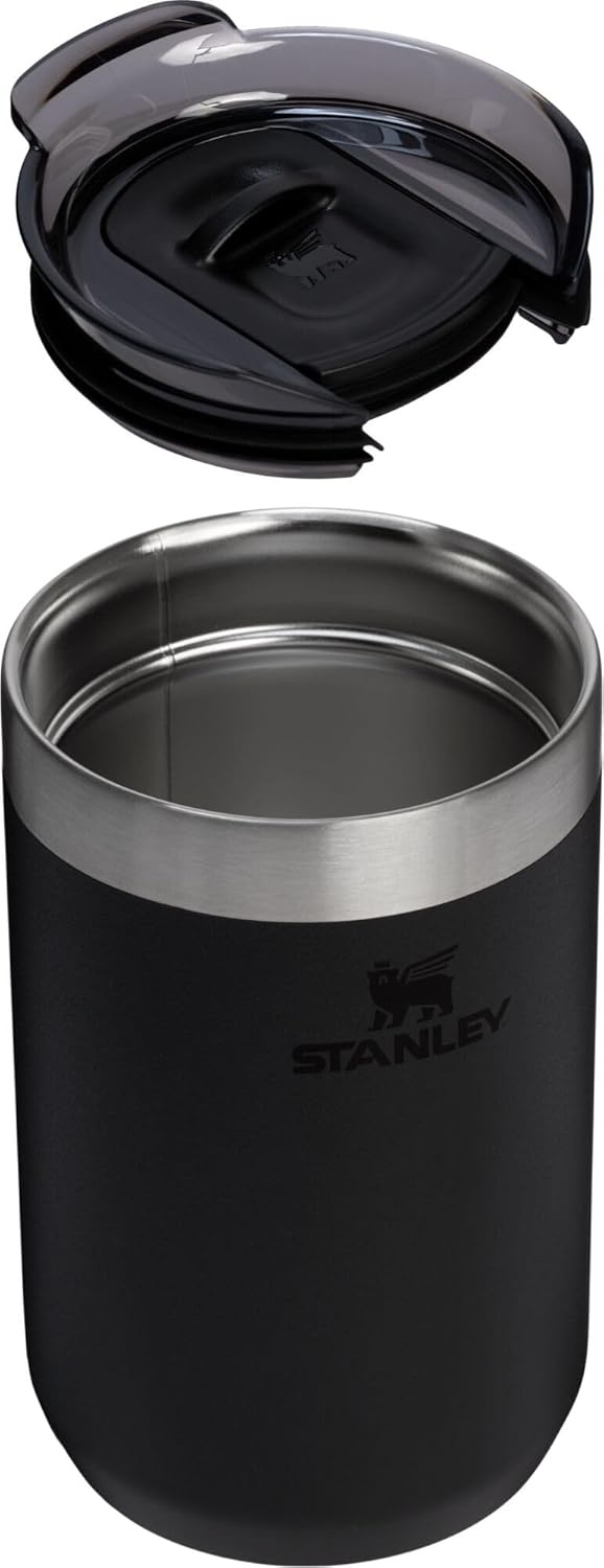 image:imageSTANLEY Everyday Camp Cup 12 oz Drink Through Lid Cup for Coffee Tea and Drinks Insulated Stainless Steel BPAFree Hammertone GreenBlack 20
