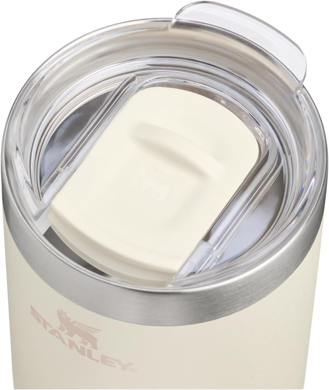 image:imageSTANLEY Everyday Camp Cup 12 oz Drink Through Lid Cup for Coffee Tea and Drinks Insulated Stainless Steel BPAFree Hammertone GreenCream