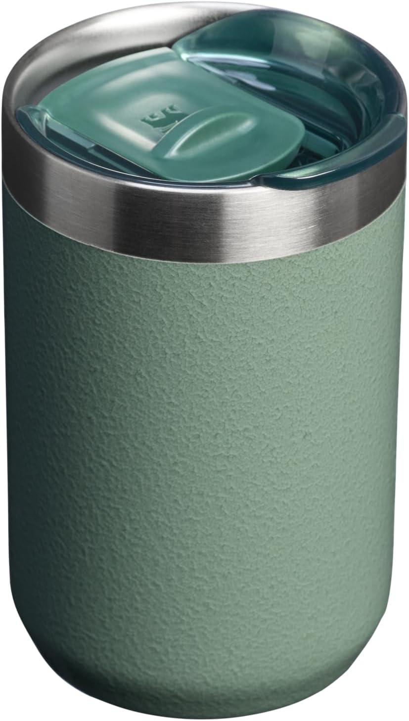 image:imageSTANLEY Everyday Camp Cup 12 oz Drink Through Lid Cup for Coffee Tea and Drinks Insulated Stainless Steel BPAFree Hammertone GreenHammertone Green