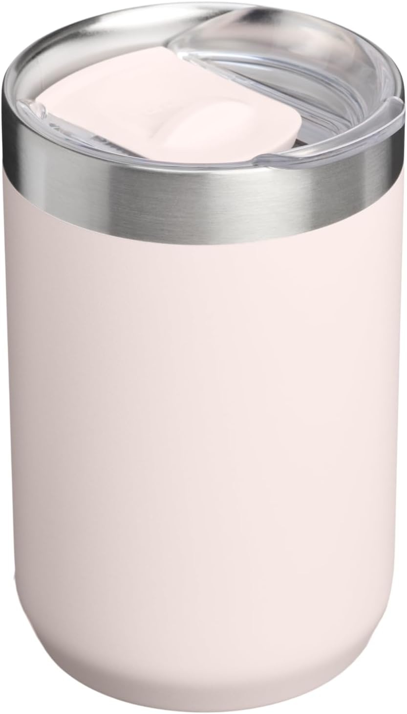 image:imageSTANLEY Everyday Camp Cup 12 oz Drink Through Lid Cup for Coffee Tea and Drinks Insulated Stainless Steel BPAFree Hammertone GreenRose Quartz