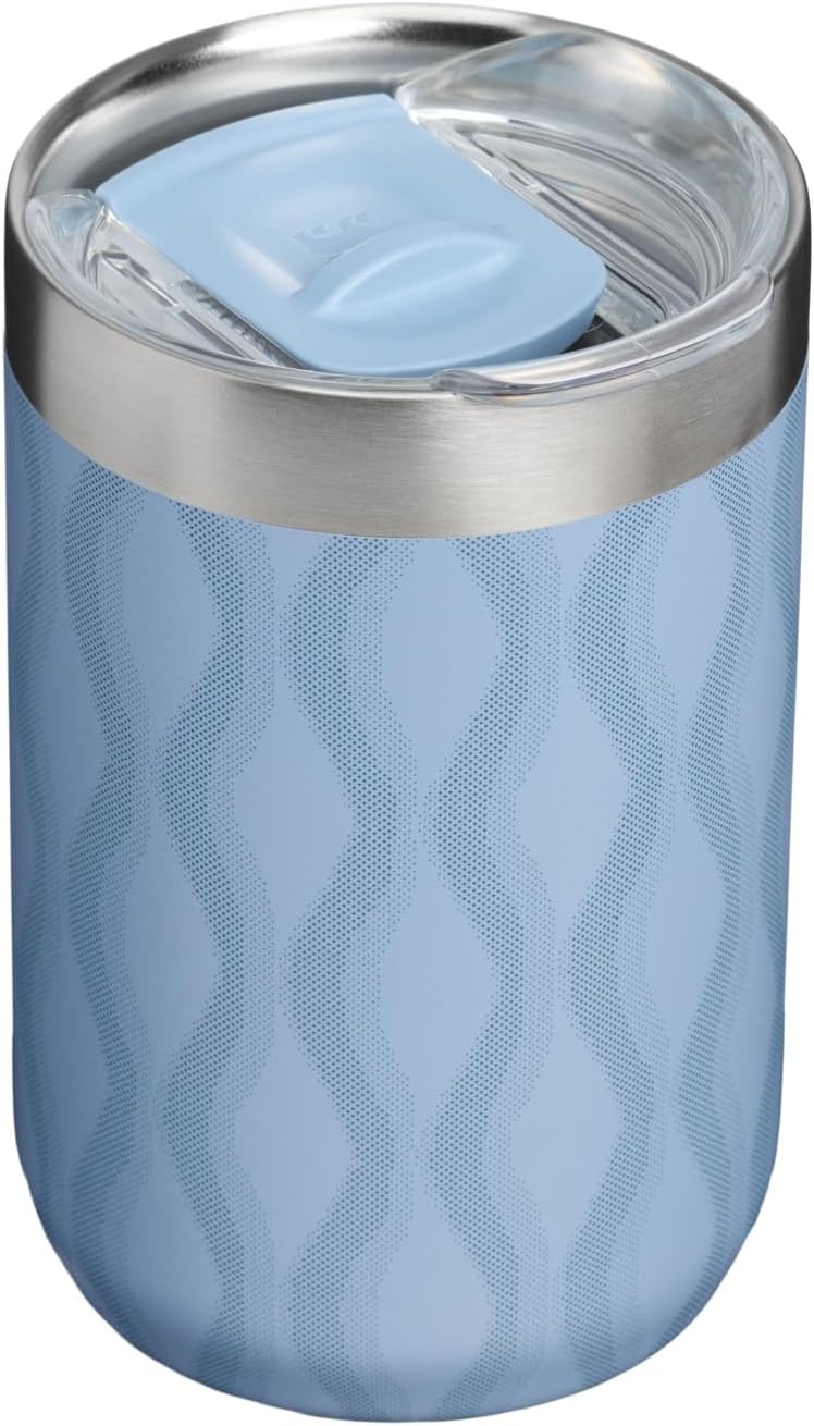 image:imageSTANLEY Everyday Camp Cup 12 oz Drink Through Lid Cup for Coffee Tea and Drinks Insulated Stainless Steel BPAFree Hammertone GreenSlate Blue Drift