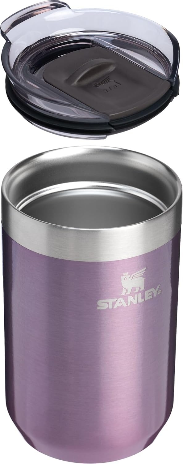 image:imageSTANLEY Everyday Camp Cup 12 oz Drink Through Lid Cup for Coffee Tea and Drinks Insulated Stainless Steel BPAFree Hammertone GreenWisteria Shine