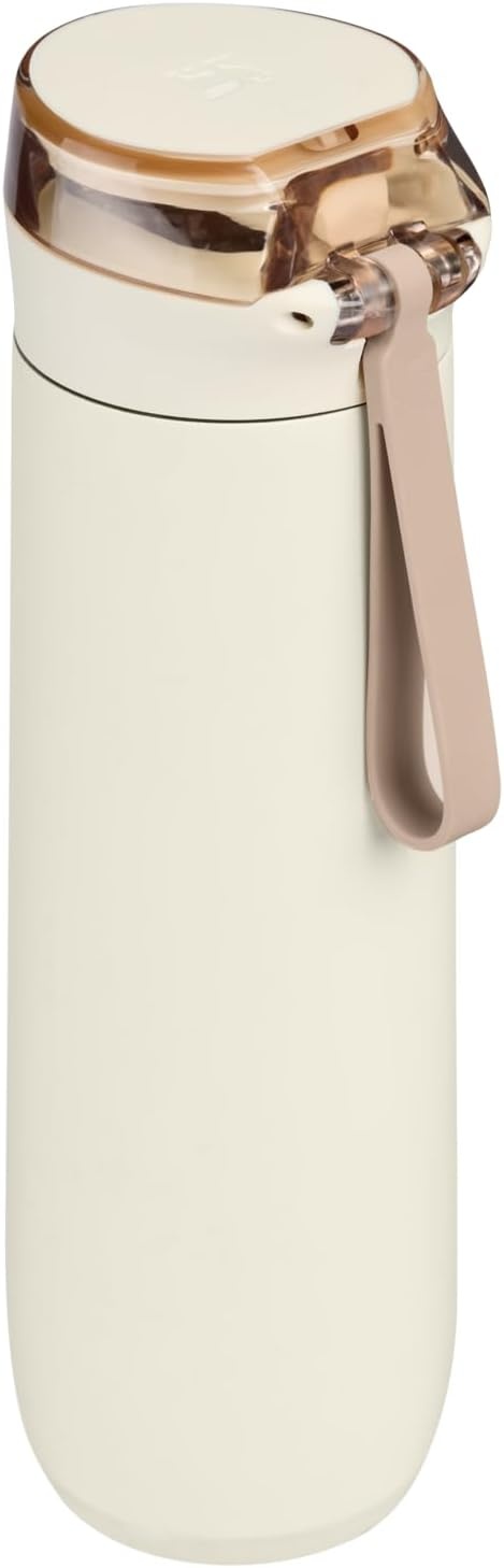 image:imageSTANLEY Flowstate Spring Bottle Leakproof Water Bottle with Carry Strap amp FlipTop Locking Lid Insulated Stainless Steel Fits Most Cup Holders BPAFree 20 oz AshCream