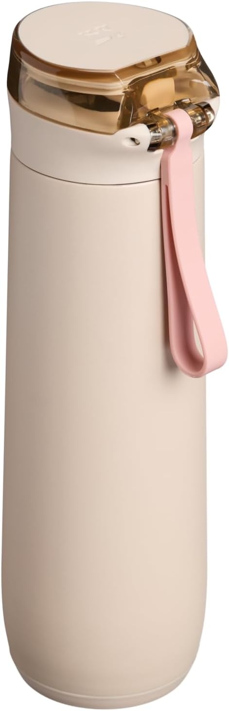 image:imageSTANLEY Flowstate Spring Bottle Leakproof Water Bottle with Carry Strap amp FlipTop Locking Lid Insulated Stainless Steel Fits Most Cup Holders BPAFree 20 oz AshChampagne