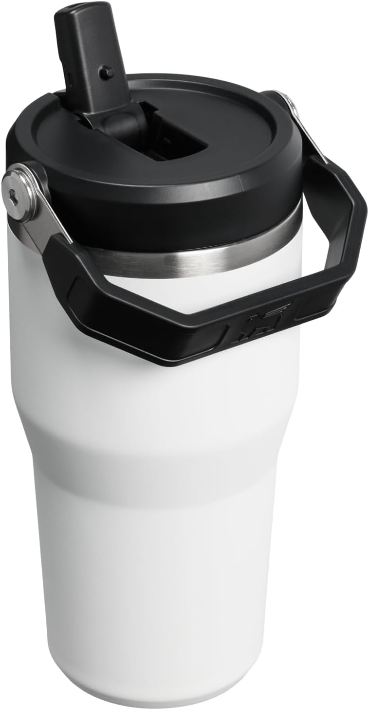 image:imageSTANLEY IceFlow 20 Flip Straw Tumbler 20 oz Pomelo Easy Carry Handle Twist On Lid and Flip Up Straw Leak Resistant Water Bottle Insulated Stainless Steel BPAFreeChalk