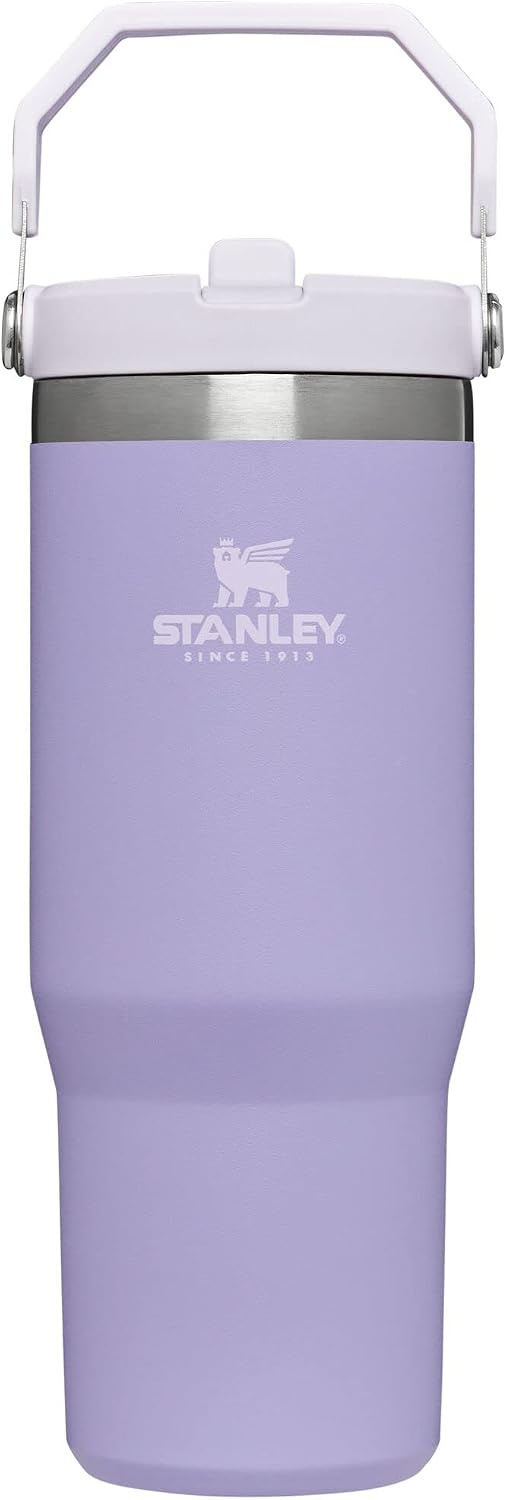 image:imageSTANLEY IceFlow 20 Flip Straw Tumbler 20 oz Pomelo Easy Carry Handle Twist On Lid and Flip Up Straw Leak Resistant Water Bottle Insulated Stainless Steel BPAFreeLavender