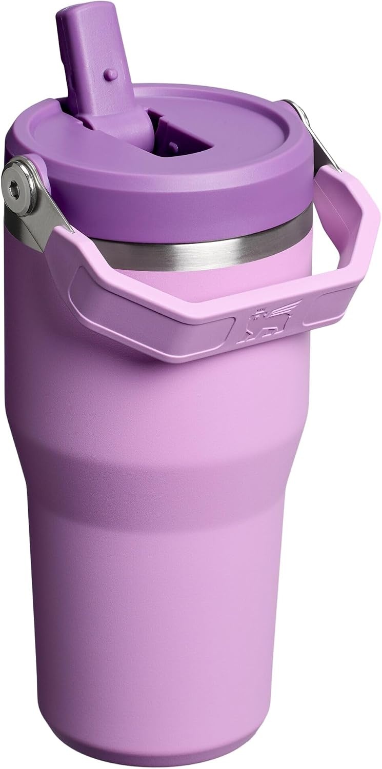 image:imageSTANLEY IceFlow 20 Flip Straw Tumbler 20 oz Pomelo Easy Carry Handle Twist On Lid and Flip Up Straw Leak Resistant Water Bottle Insulated Stainless Steel BPAFreeLilac 20