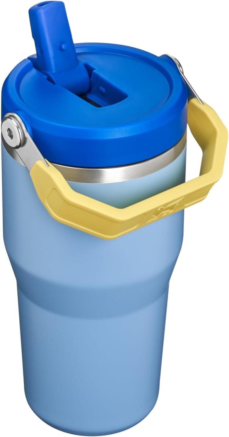 image:imageSTANLEY IceFlow 20 Flip Straw Tumbler 20 oz Pomelo Easy Carry Handle Twist On Lid and Flip Up Straw Leak Resistant Water Bottle Insulated Stainless Steel BPAFreeCornflower Admiral Blue