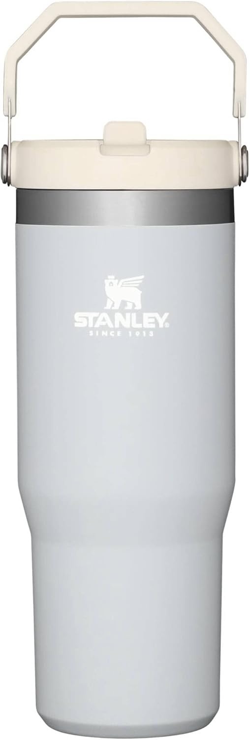 image:imageSTANLEY IceFlow 20 Flip Straw Tumbler 20 oz Pomelo Easy Carry Handle Twist On Lid and Flip Up Straw Leak Resistant Water Bottle Insulated Stainless Steel BPAFreeCloud
