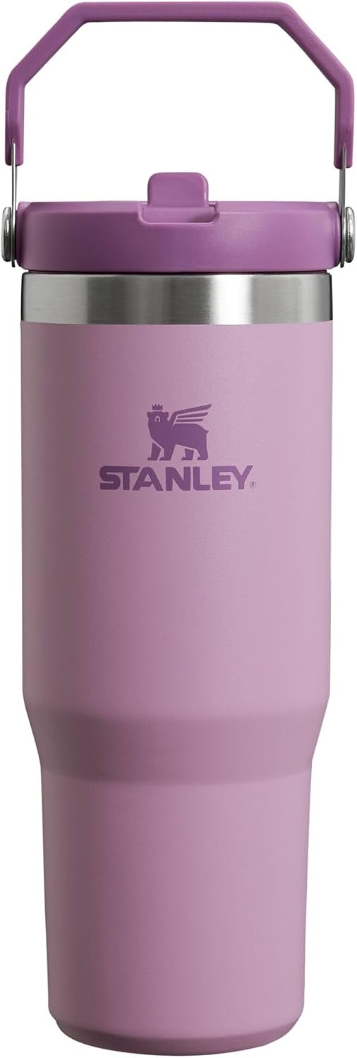 image:imageSTANLEY IceFlow 20 Flip Straw Tumbler 20 oz Pomelo Easy Carry Handle Twist On Lid and Flip Up Straw Leak Resistant Water Bottle Insulated Stainless Steel BPAFreeLilac