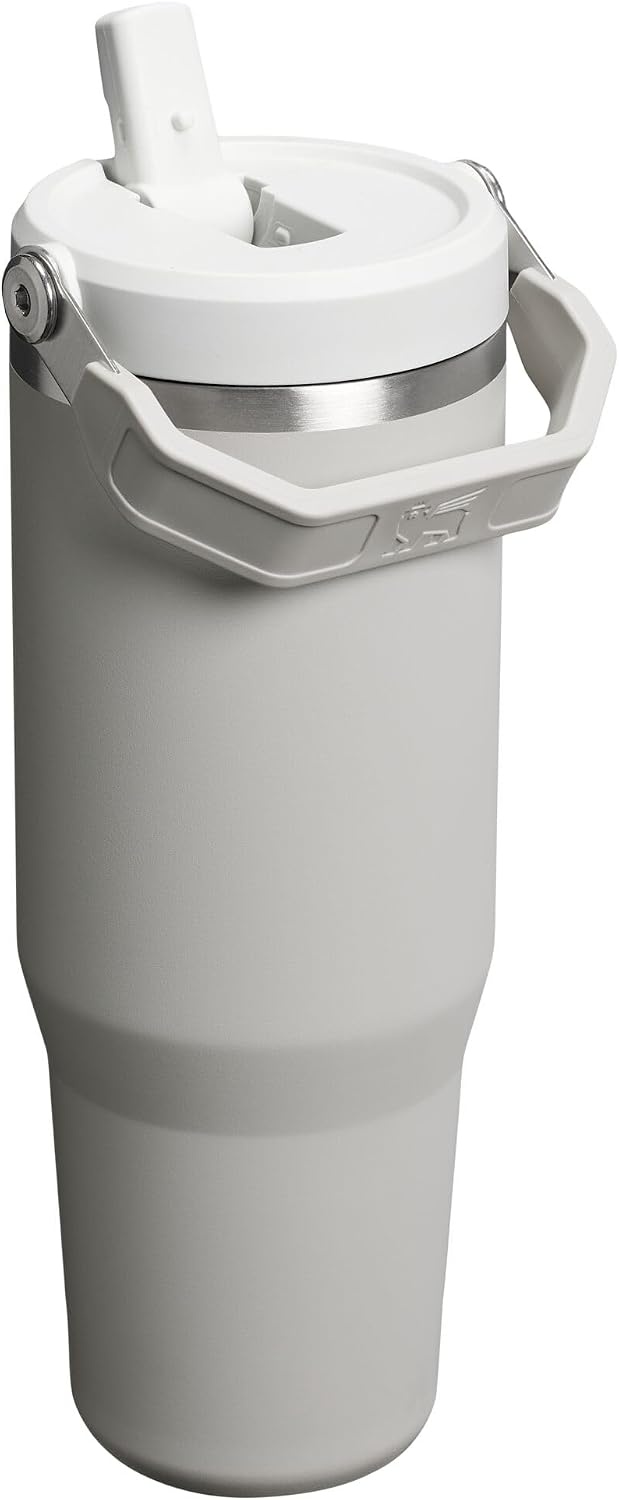 image:imageSTANLEY IceFlow 20 Flip Straw Tumbler 20 oz Pomelo Easy Carry Handle Twist On Lid and Flip Up Straw Leak Resistant Water Bottle Insulated Stainless Steel BPAFreeAsh 20