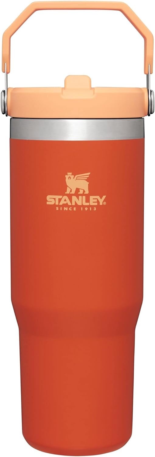 image:imageSTANLEY IceFlow 20 Flip Straw Tumbler 20 oz Pomelo Easy Carry Handle Twist On Lid and Flip Up Straw Leak Resistant Water Bottle Insulated Stainless Steel BPAFreeTigerlily