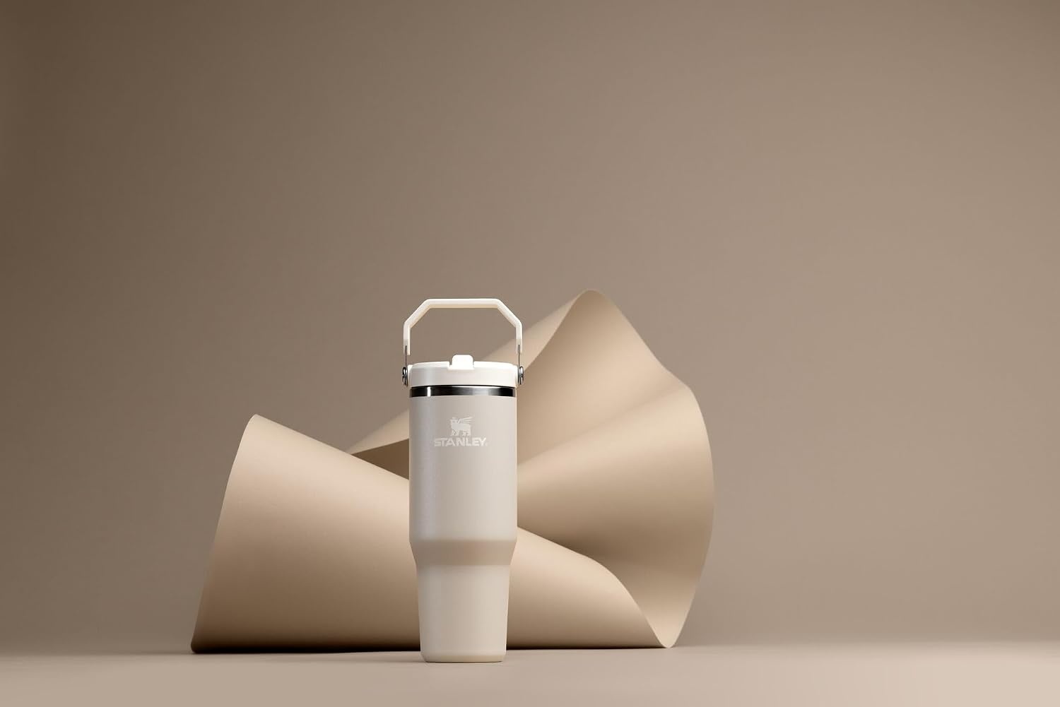 image:imageSTANLEY IceFlow 20 Flip Straw Tumbler 20 oz Pomelo Easy Carry Handle Twist On Lid and Flip Up Straw Leak Resistant Water Bottle Insulated Stainless Steel BPAFreeToasted Almond