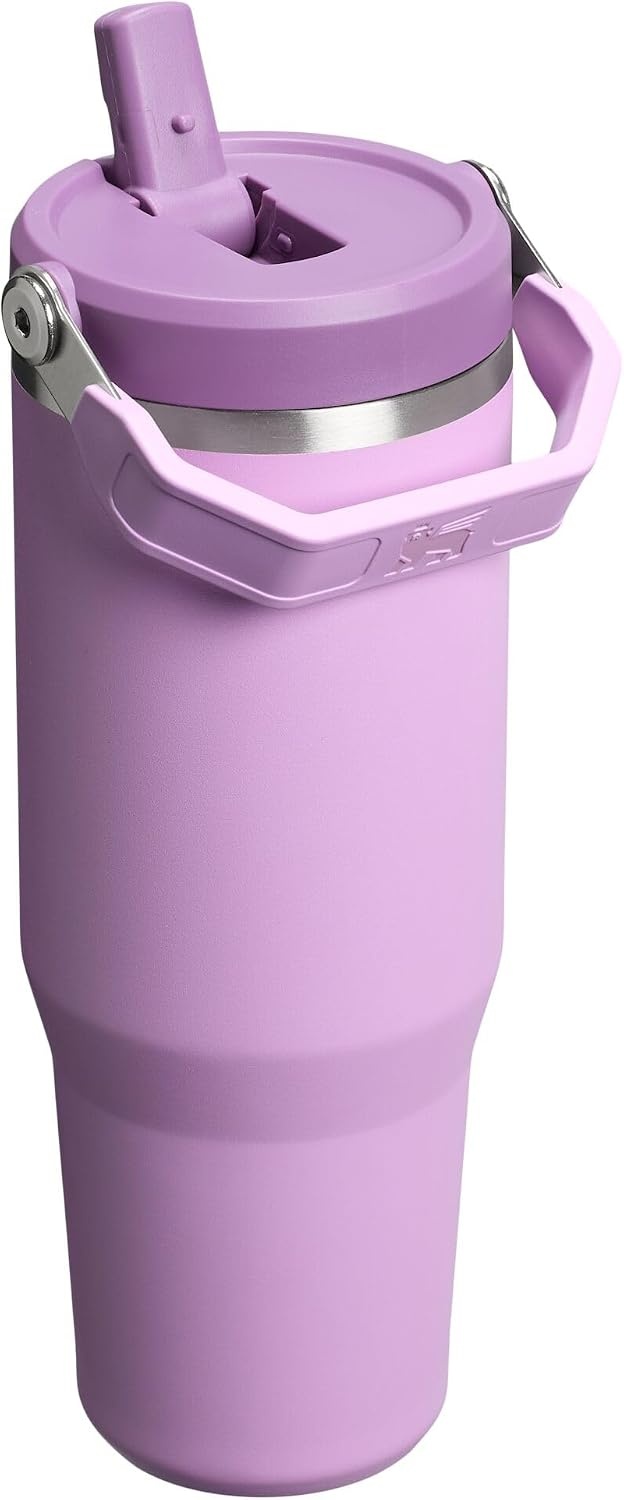 image:imageSTANLEY IceFlow 20 Flip Straw Tumbler 20 oz Pomelo Easy Carry Handle Twist On Lid and Flip Up Straw Leak Resistant Water Bottle Insulated Stainless Steel BPAFreeLilac 20