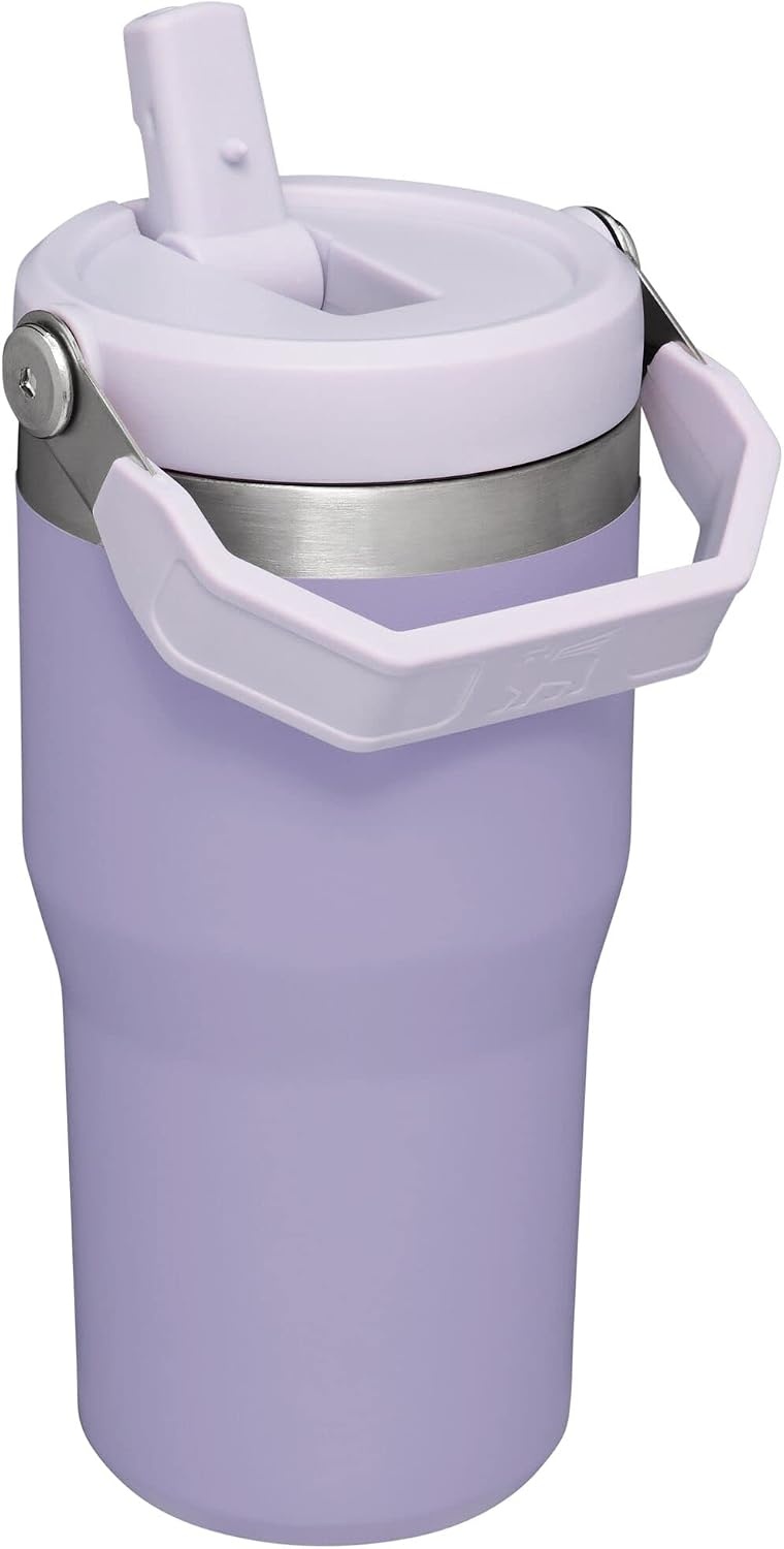image:imageSTANLEY IceFlow 20 Flip Straw Tumbler 20 oz Pomelo Easy Carry Handle Twist On Lid and Flip Up Straw Leak Resistant Water Bottle Insulated Stainless Steel BPAFreeLavender