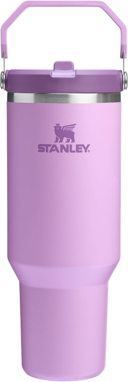 image:imageSTANLEY IceFlow 20 Flip Straw Tumbler 20 oz Pomelo Easy Carry Handle Twist On Lid and Flip Up Straw Leak Resistant Water Bottle Insulated Stainless Steel BPAFreeLilac 20