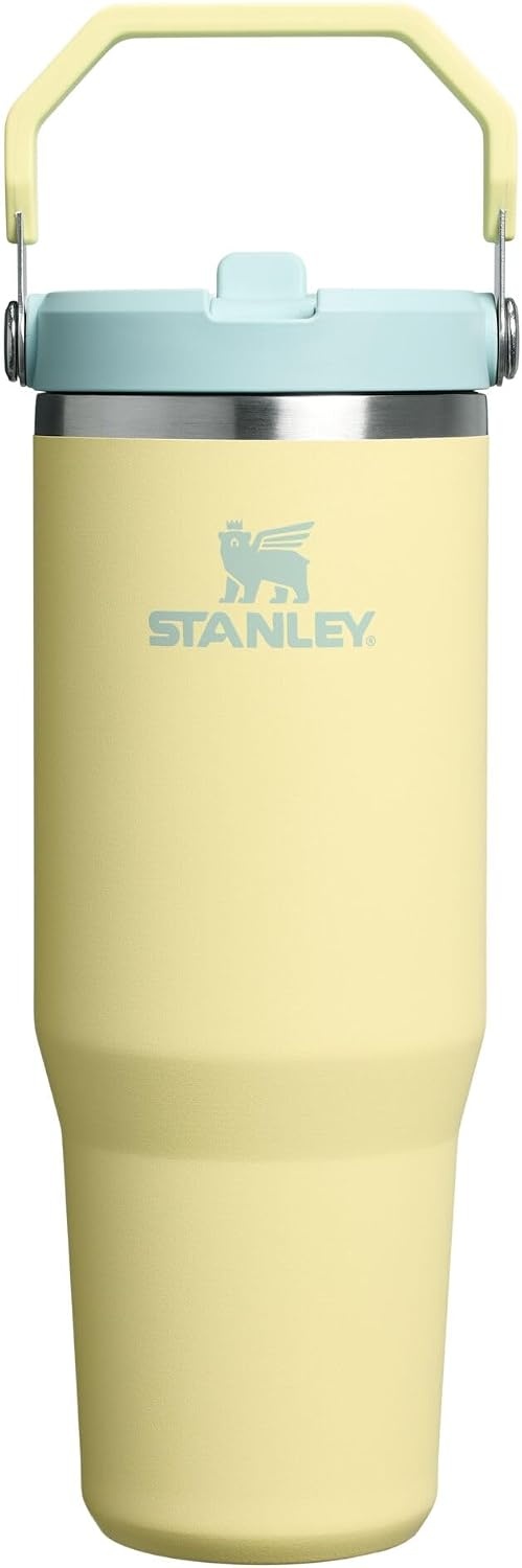 image:imageSTANLEY IceFlow 20 Flip Straw Tumbler 20 oz Pomelo Easy Carry Handle Twist On Lid and Flip Up Straw Leak Resistant Water Bottle Insulated Stainless Steel BPAFreePomelo 20