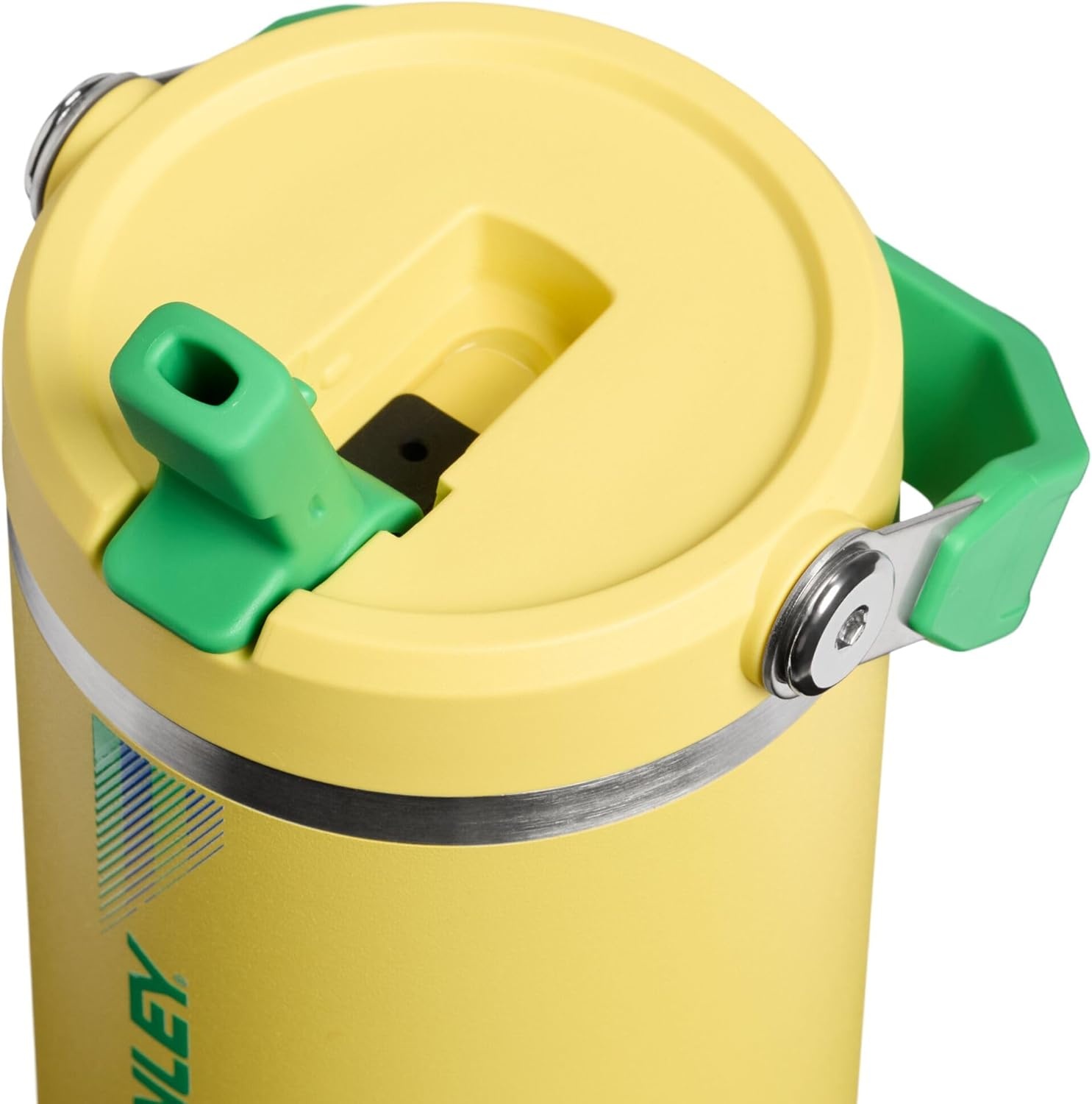 image:imageSTANLEY IceFlow 20 Flip Straw Tumbler 20 oz Pomelo Easy Carry Handle Twist On Lid and Flip Up Straw Leak Resistant Water Bottle Insulated Stainless Steel BPAFreeTeam Yellow Green