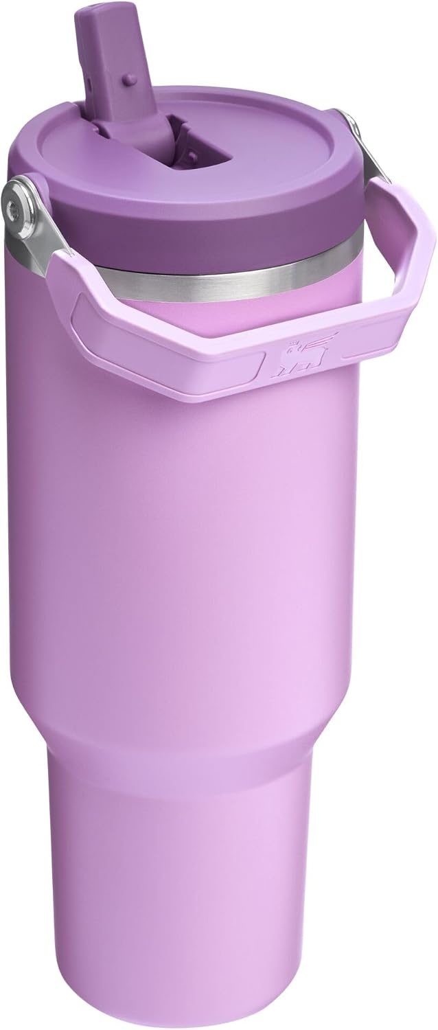 image:imageSTANLEY IceFlow 20 Flip Straw Tumbler 20 oz Pomelo Easy Carry Handle Twist On Lid and Flip Up Straw Leak Resistant Water Bottle Insulated Stainless Steel BPAFreeLilac 20