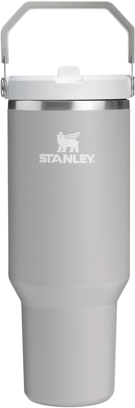 image:imageSTANLEY IceFlow 20 Flip Straw Tumbler 20 oz Pomelo Easy Carry Handle Twist On Lid and Flip Up Straw Leak Resistant Water Bottle Insulated Stainless Steel BPAFreeAsh 20