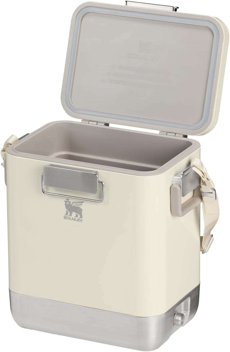 image:imageSTANLEY Lifted Spirits Stainless Steel Cooler Vacuum Insulated Hard Cooler Leakproof VaultSeal Latch Premium 188 Recycled Stainless Steel BPAFreeCream Gloss