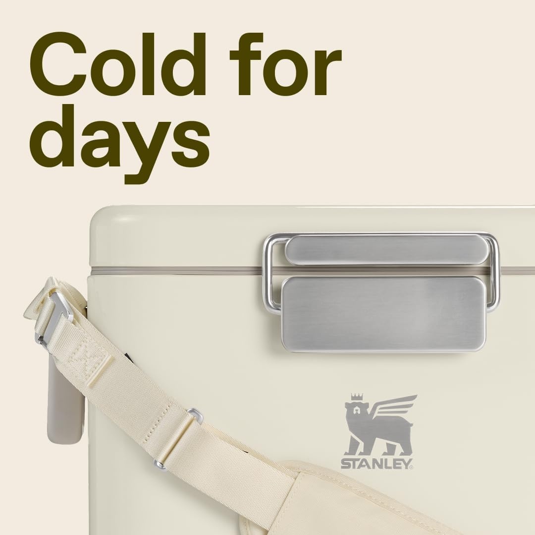 image:imageSTANLEY Lifted Spirits Stainless Steel Cooler Vacuum Insulated Hard Cooler Leakproof VaultSeal Latch Premium 188 Recycled Stainless Steel BPAFreeCream Gloss