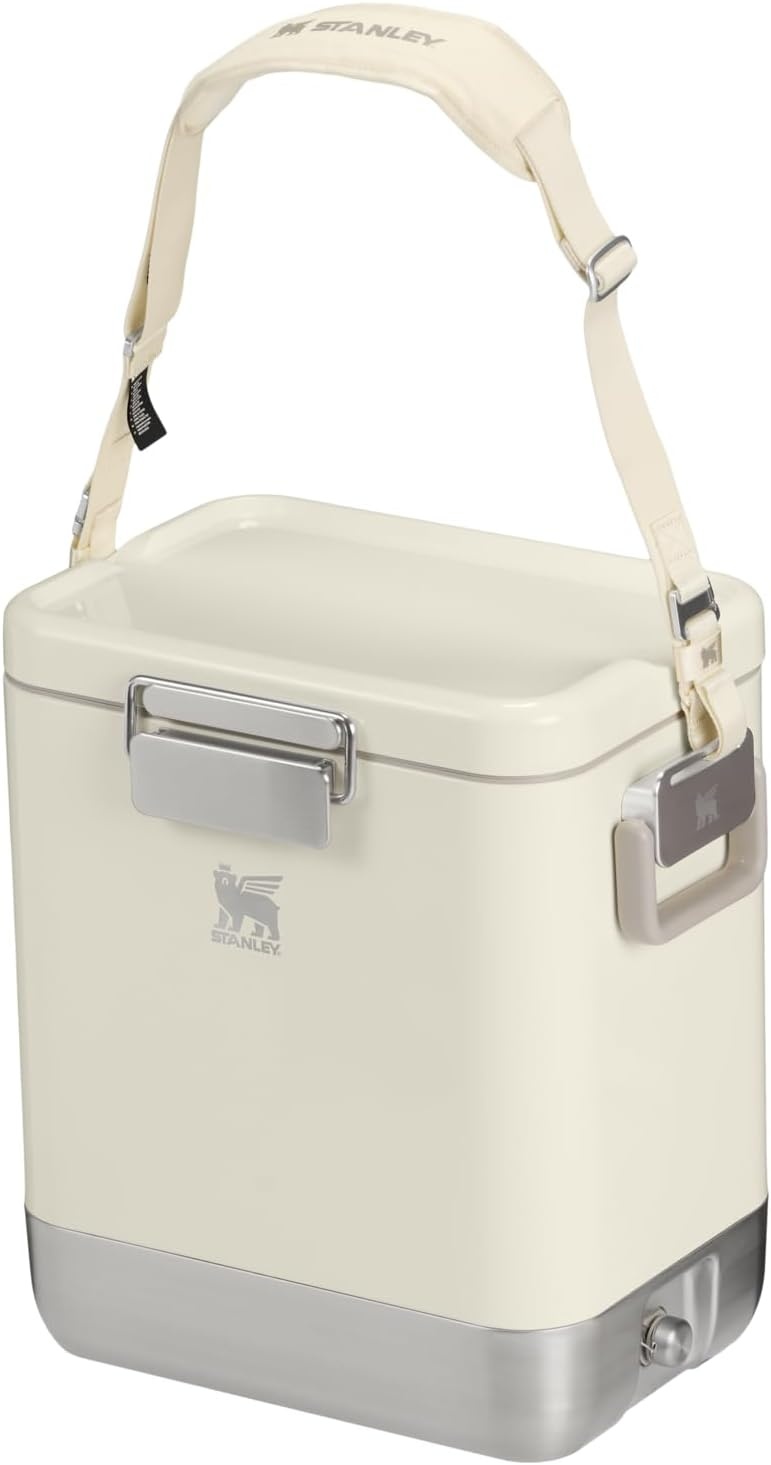 image:imageSTANLEY Lifted Spirits Stainless Steel Cooler Vacuum Insulated Hard Cooler Leakproof VaultSeal Latch Premium 188 Recycled Stainless Steel BPAFreeCream Gloss