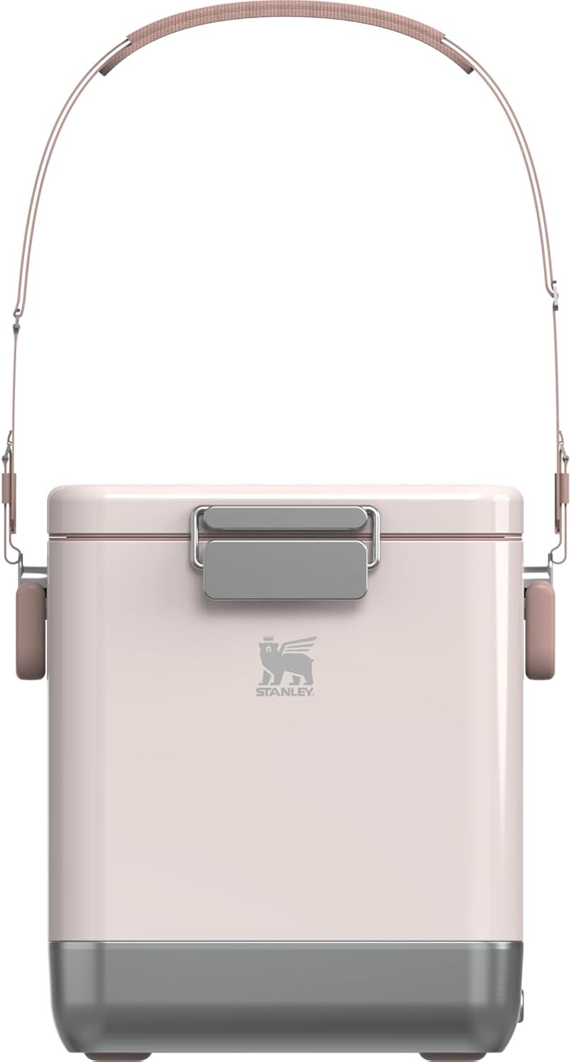 image:imageSTANLEY Lifted Spirits Stainless Steel Cooler Vacuum Insulated Hard Cooler Leakproof VaultSeal Latch Premium 188 Recycled Stainless Steel BPAFreeRose Quartz Gloss