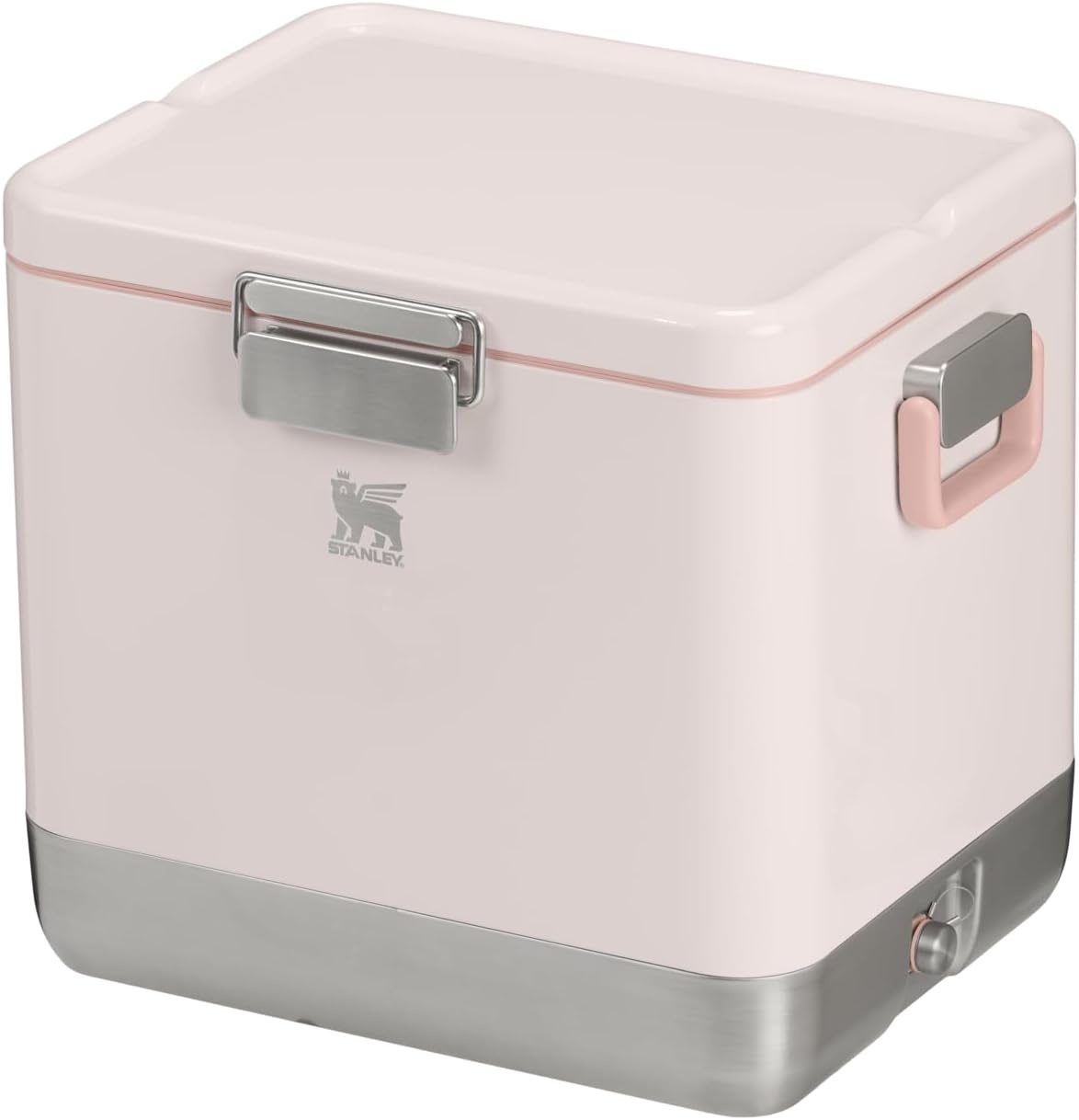 image:imageSTANLEY Lifted Spirits Stainless Steel Cooler Vacuum Insulated Hard Cooler Leakproof VaultSeal Latch Premium 188 Recycled Stainless Steel BPAFreeRose Quartz Gloss
