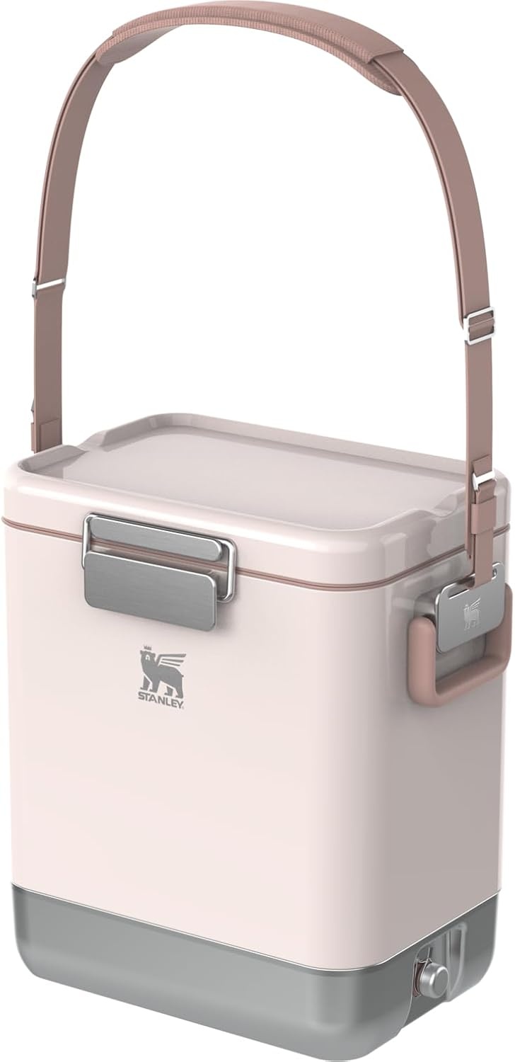 image:imageSTANLEY Lifted Spirits Stainless Steel Cooler Vacuum Insulated Hard Cooler Leakproof VaultSeal Latch Premium 188 Recycled Stainless Steel BPAFreeRose Quartz Gloss