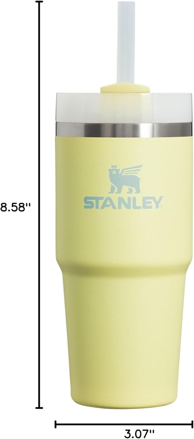 image:imageSTANLEY Quencher H20 Flow State Tumbler 14 oz Pomelo Straw and 3Position Lid Cup Holder Compatible for Travel Insulated Stainless Steel Cup BPAFree