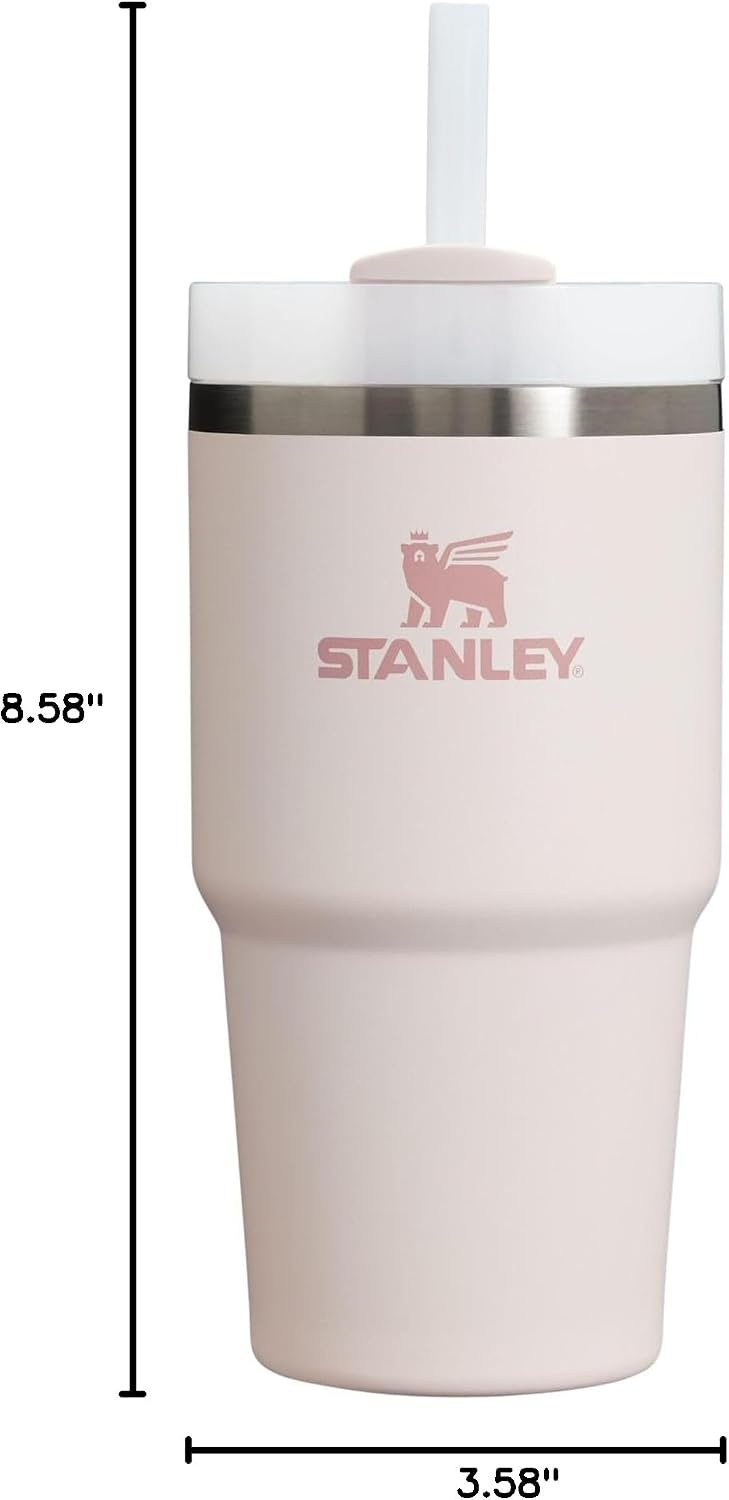 image:imageSTANLEY Quencher H20 Flow State Tumbler 20 oz Lilac Straw and 3Position Lid Cup Holder Compatible for Travel Insulated Stainless Steel Cup BPAFreeRose Quartz 20