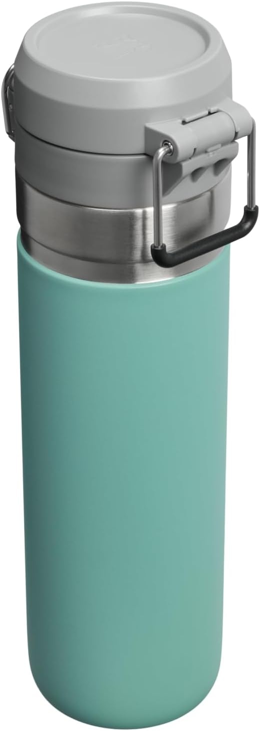 image:imageSTANLEY Quick Flip GO Water Bottle 24 oz Push Button Lid Leakproof and Packable for Travel and Sports Insulated Stainless Steel BPAFree Spring Green