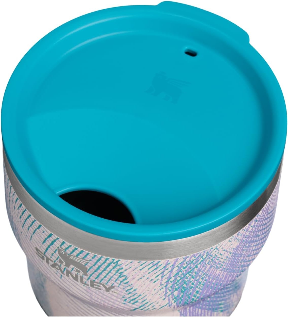 image:imageSTANLEY StayHot Stacking Camp Cup Press In Drink Through Lid Cup for Coffee Tea and Drinks Insulated Stainless Steel Coffee Mug BPAFreeSea Glass Plume
