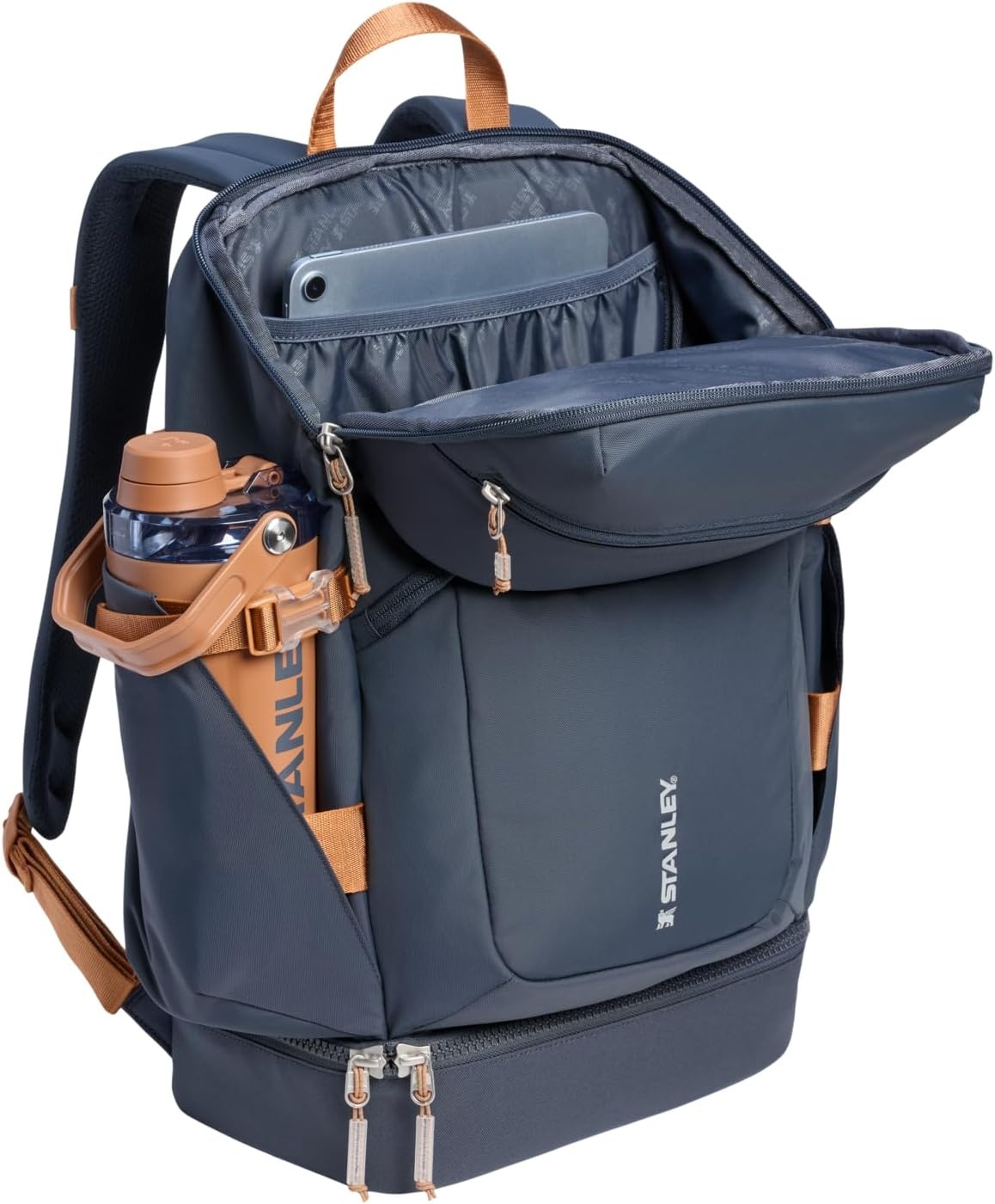 image:imageSTANLEY Vitalize Crossbody Bag Hydration Sling with Zippered Drinkware Compartment Adjustable Strap Multiple Storage Pockets Durable Recycled Fabric Rose QuartzTwilight