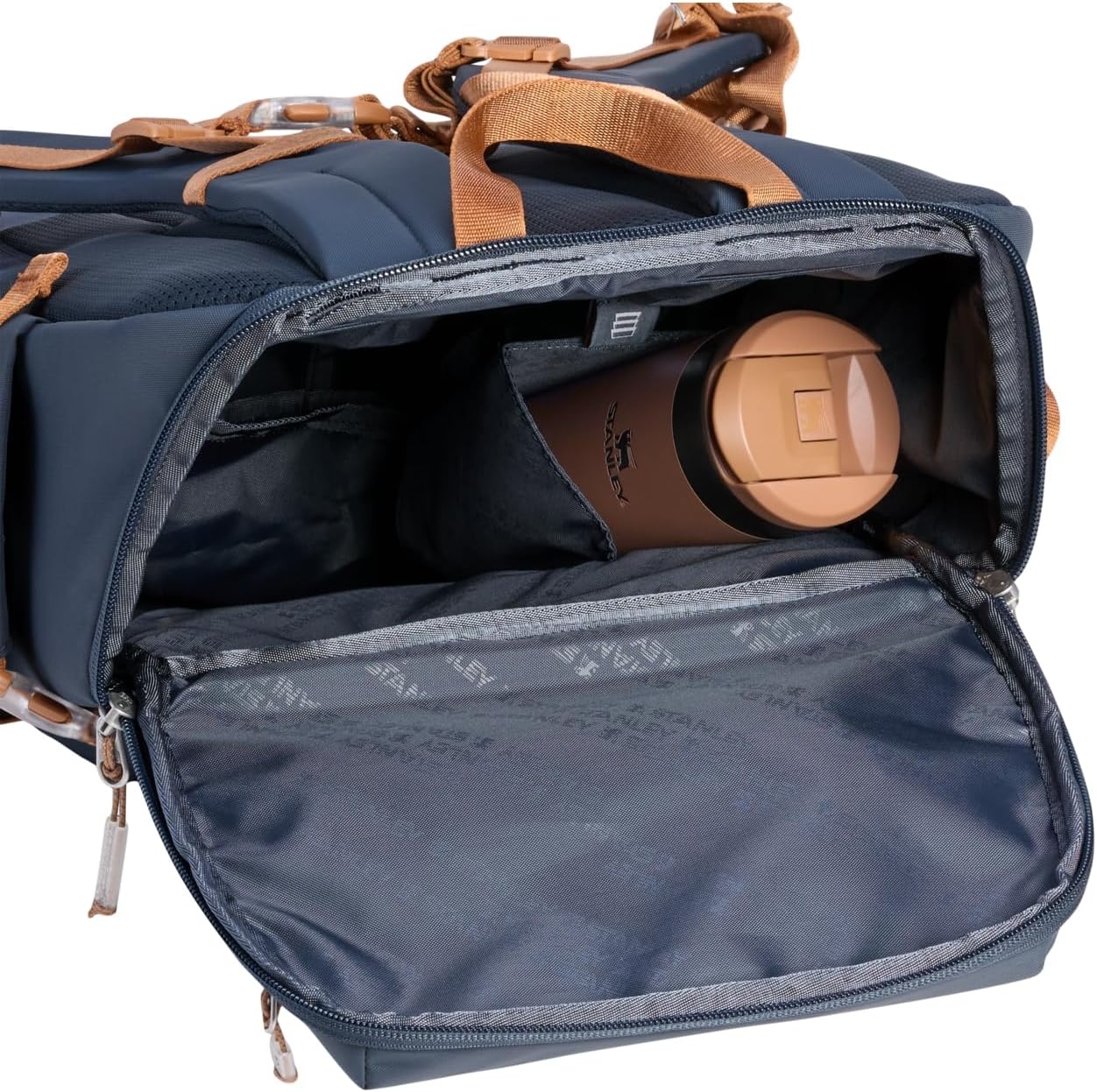 image:imageSTANLEY Vitalize Crossbody Bag Hydration Sling with Zippered Drinkware Compartment Adjustable Strap Multiple Storage Pockets Durable Recycled Fabric Rose QuartzTwilight