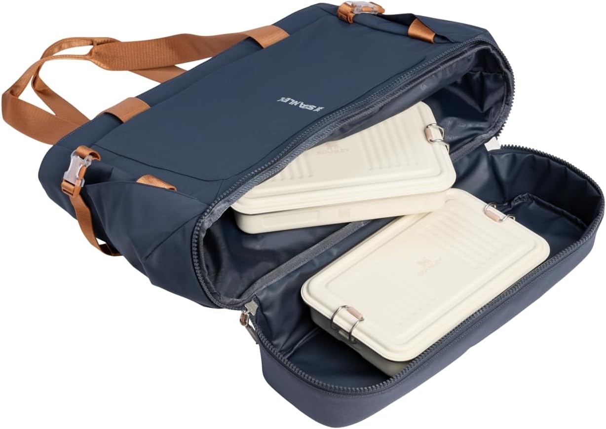 image:imageSTANLEY Vitalize Crossbody Bag Hydration Sling with Zippered Drinkware Compartment Adjustable Strap Multiple Storage Pockets Durable Recycled Fabric Rose QuartzTwilight