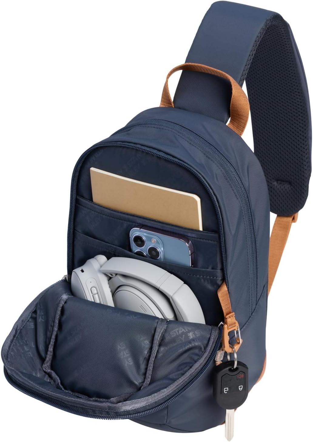 image:imageSTANLEY Vitalize Crossbody Bag Hydration Sling with Zippered Drinkware Compartment Adjustable Strap Multiple Storage Pockets Durable Recycled Fabric Rose QuartzTwilight
