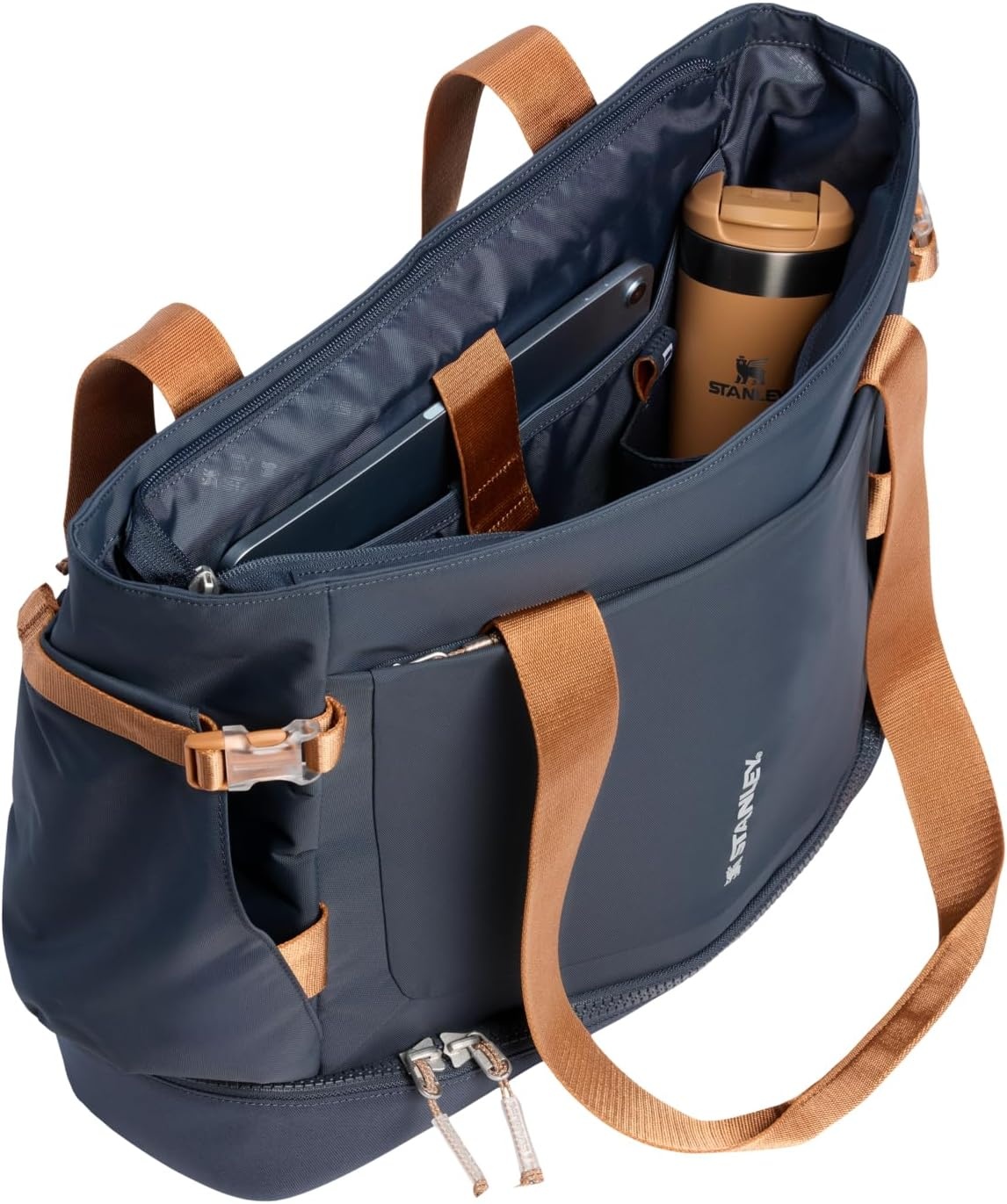 image:imageSTANLEY Vitalize Crossbody Bag Hydration Sling with Zippered Drinkware Compartment Adjustable Strap Multiple Storage Pockets Durable Recycled Fabric Rose QuartzTwilight