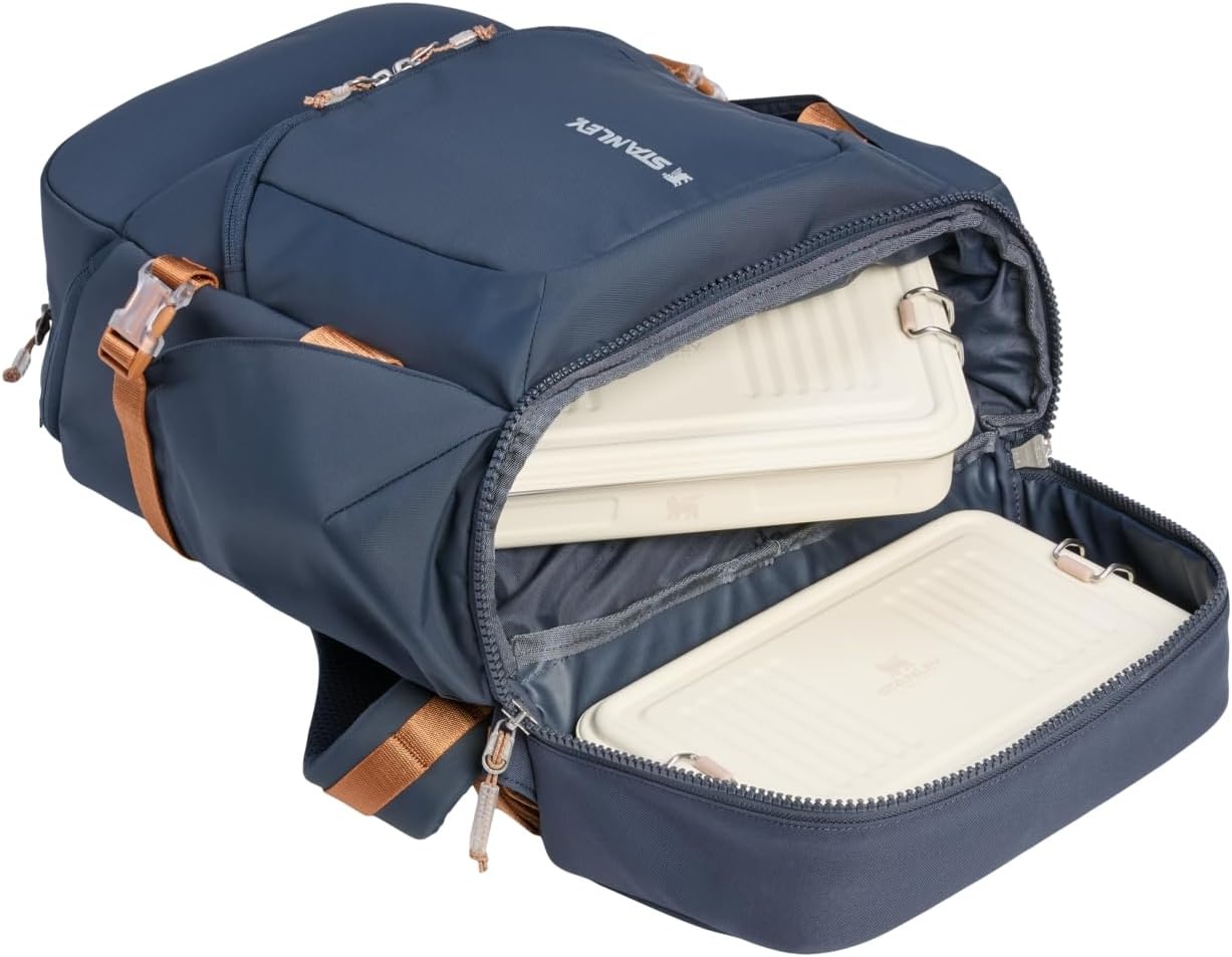 image:imageSTANLEY Vitalize Crossbody Bag Hydration Sling with Zippered Drinkware Compartment Adjustable Strap Multiple Storage Pockets Durable Recycled Fabric Rose QuartzTwilight