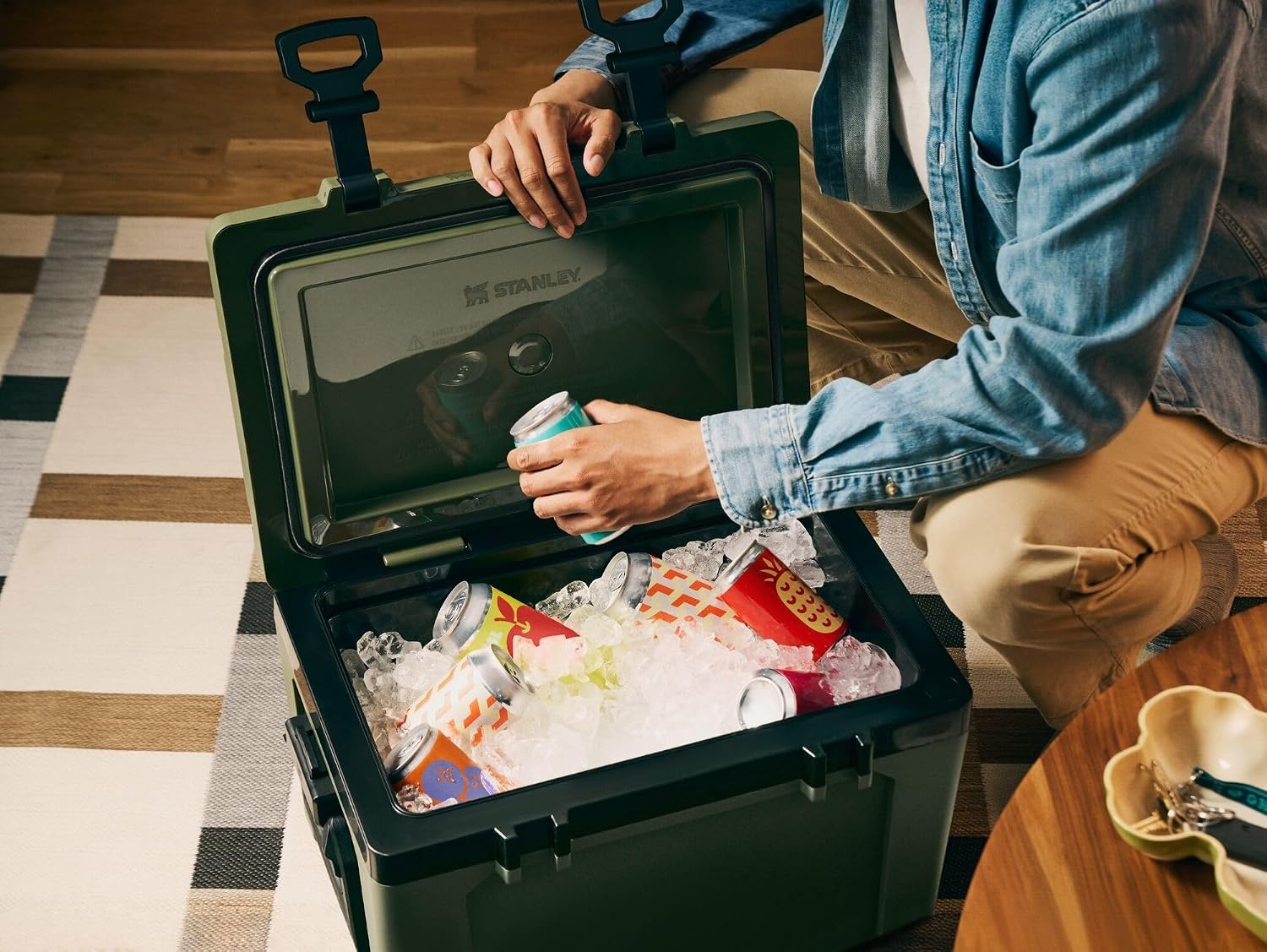 image:imageStanley Adventure Outdoor Cooler 16 qt Heavy Duty Outdoor Camping Cooler with Easy Carry Top Handle BPAFree DaffodilCobalt