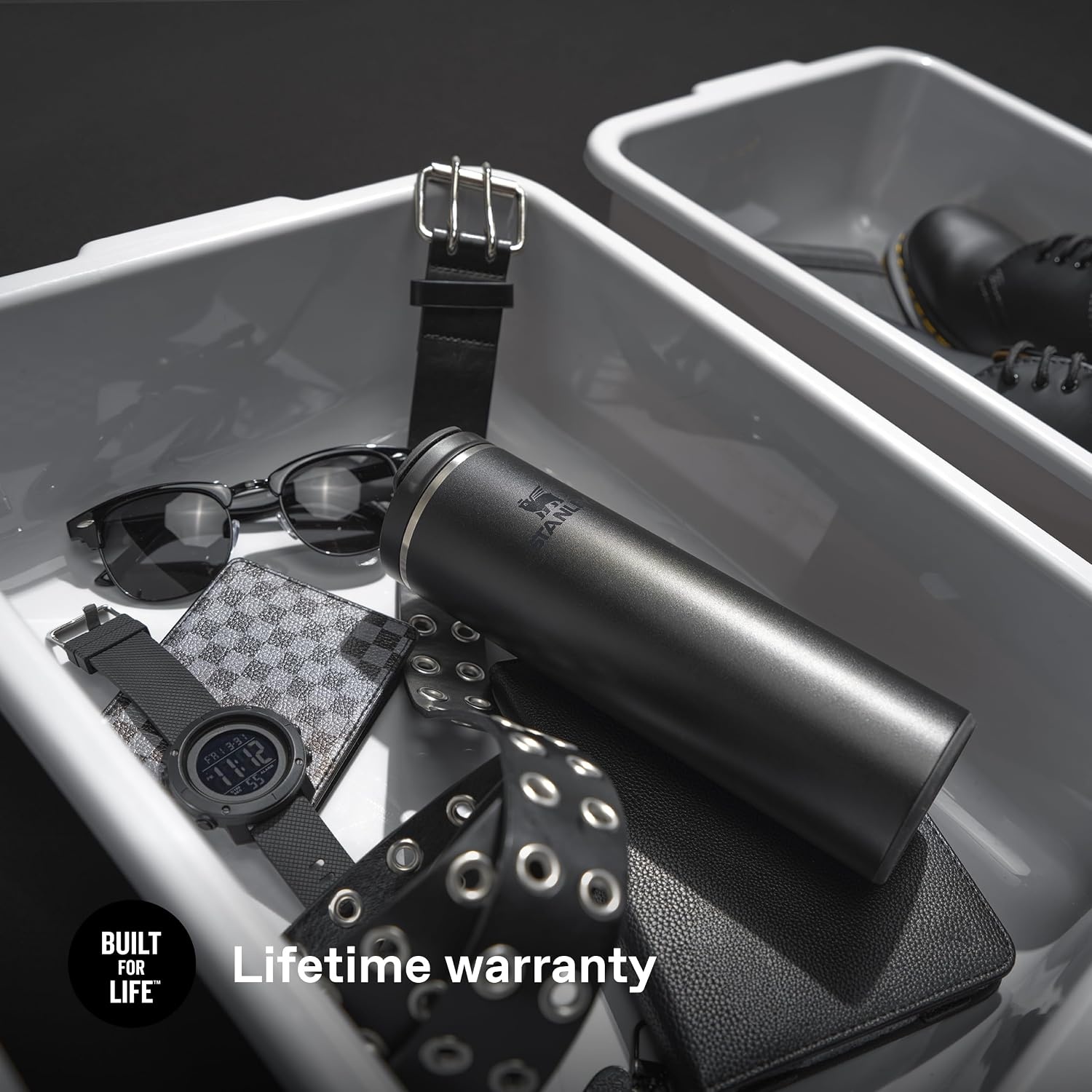 image:imageStanley AeroLight Transit Bottle 20 oz Locking Drink Through Lid Leak Resistant Water Bottle or Coffee Travel Mug Lightweight Insulated Stainless Steel BPAFree LilacRose Quartz