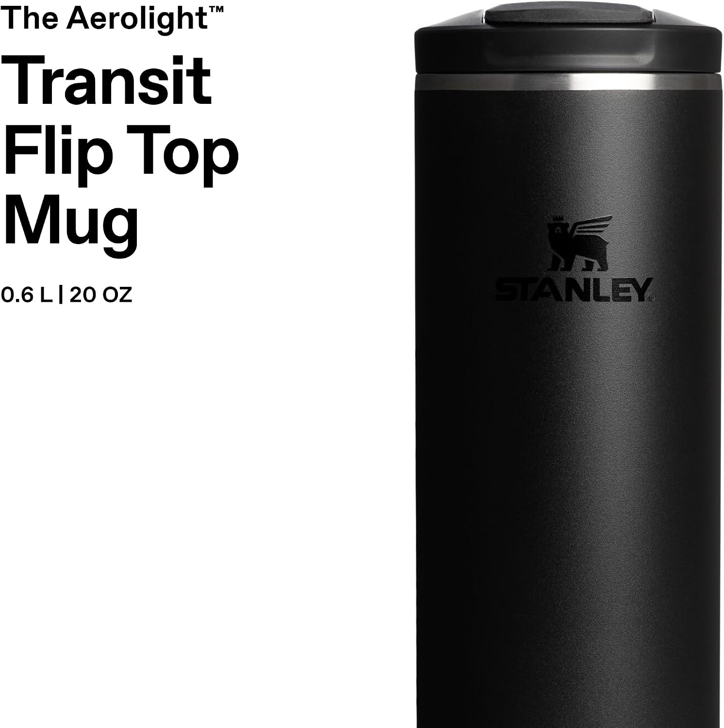 image:imageStanley AeroLight Transit Bottle 20 oz Locking Drink Through Lid Leak Resistant Water Bottle or Coffee Travel Mug Lightweight Insulated Stainless Steel BPAFree LilacBlack