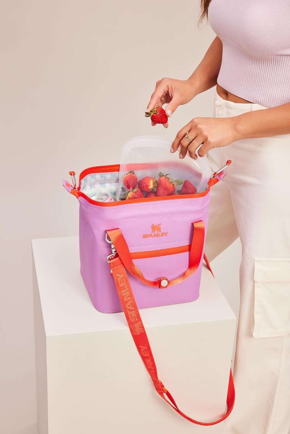 image:imageStanley All Day Julienne Soft Cooler Bag and Lunch Box Insulated Travel Bag with Zipper BPAFreeLilac