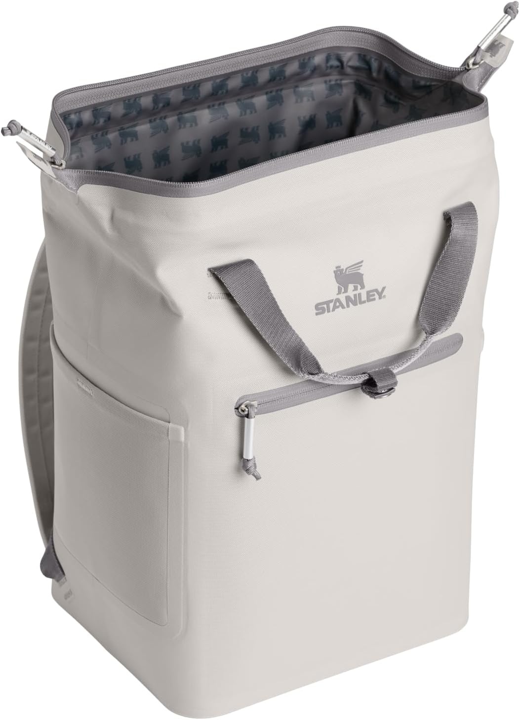 image:imageStanley All Day Madeleine Backpack Soft Cooler 20 Can Cooler with Handle and Shoulder Straps Insulated Travel Bag with Zipper BPAFreeAsh