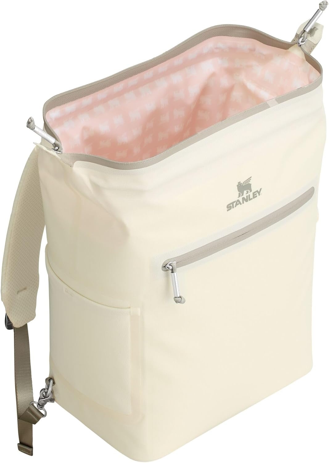 image:imageStanley All Day Madeleine Backpack Soft Cooler 20 Can Cooler with Handle and Shoulder Straps Insulated Travel Bag with Zipper BPAFreeCream
